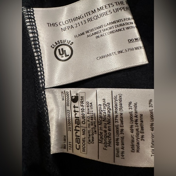 New Carhartt FR Flame Water Resistant Relaxed Fit Fleece Full Zip Jacket For Men - Picture 7 of 8